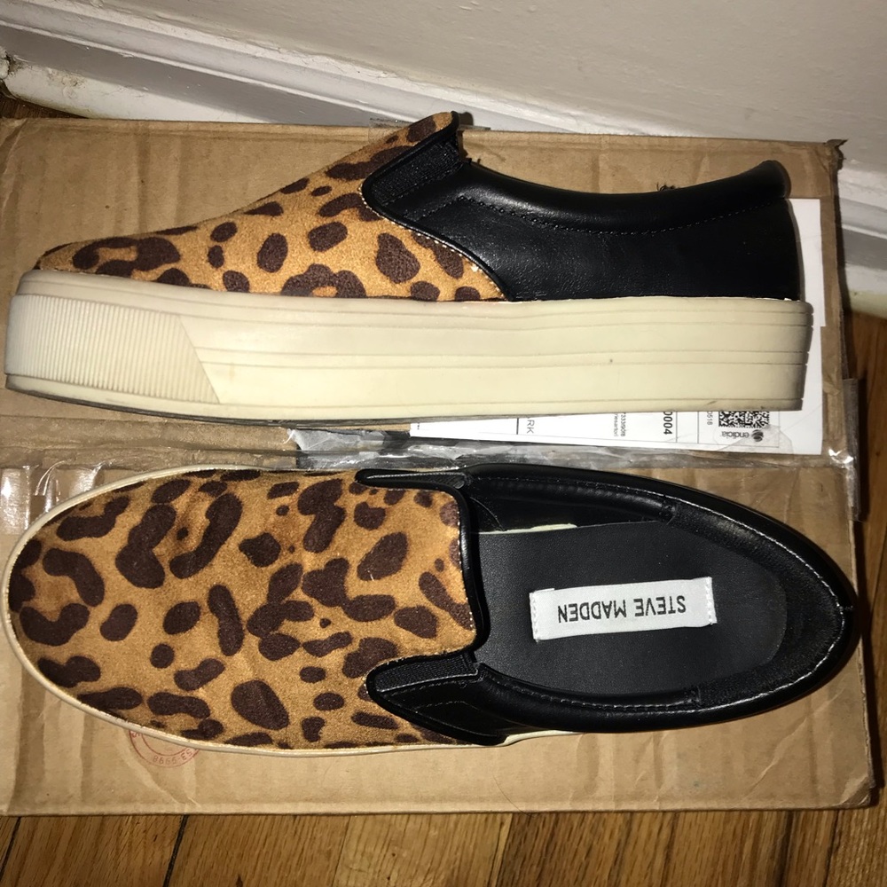 Steve Madden Leopard Slip On Sneakers